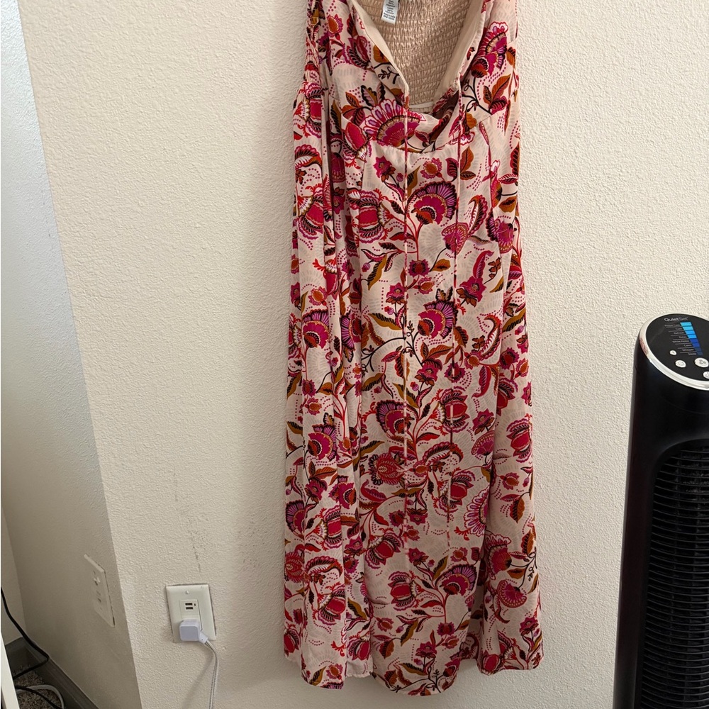 Sincerely Jules Pink and Cream Floral Maxi Dress